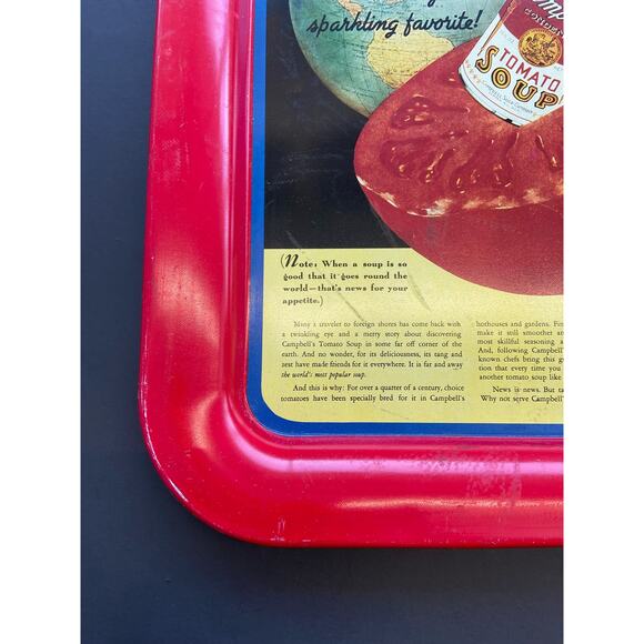 RED VINTAGE 1994 CAMPBELL'S SERVING TRAY TOMATO SOUP ADVERTISING PRE-OWNED - Picture 4 of 11